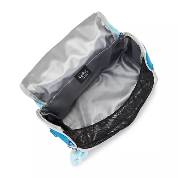 Kipling KICHIROU Lunch Bag Rainbow Pop Collection Clearwater Turquoise Rbw NEW - Picture 5 of 8